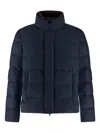 Herno Short Down Jacket With Detachable Fur Insert In Black
