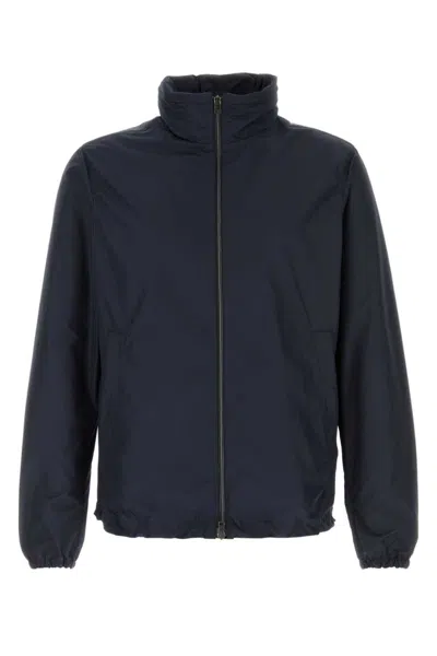 HERNO NAVY BLUE FRONT ZIP JACKET
