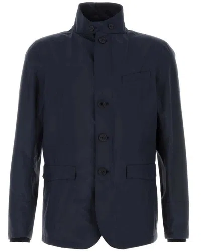 Herno Navy Blue Gore-tex Raincoat