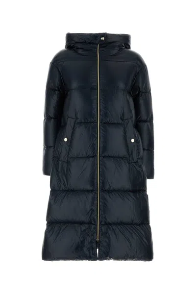 Herno Navy Blue Nylon Down Jacket In Black