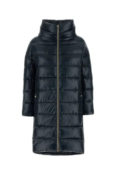 HERNO NAVY BLUE NYLON MATILDE DOWN JACKET
