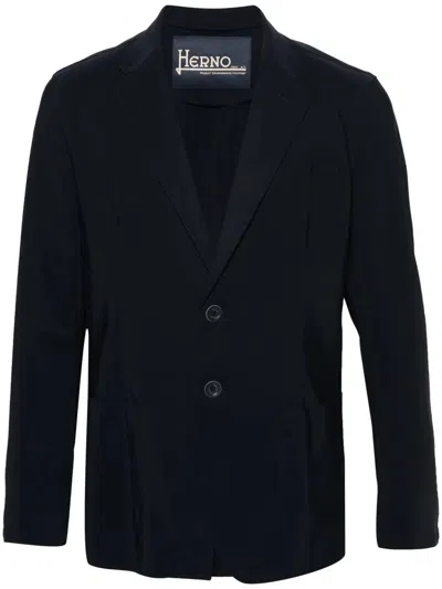 HERNO HERNO NAVY BLUE POLYAMIDE BLAZER
