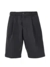 Herno Navy Blue Polyester Bermuda In Black