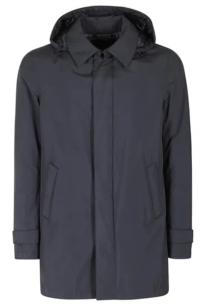 Herno Navy Blue Polyester Carcoat