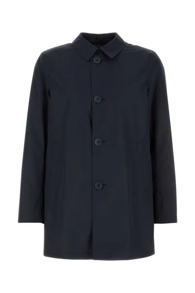 Herno Navy Blue Polyester Jacket In Black