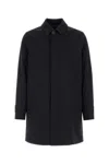 Herno Polyester Raincoat Back Vent Cuffed Sleeves Pockets In Black