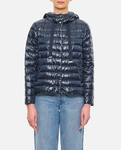 Herno Navy Blue Puffer Jacket In Multi