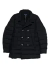 Herno Double-breasted Puffer Jacket With Quilted Texture In Blue