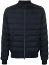 Herno Short Down Jacket Baseball Collar In Blue