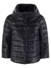 Herno Woman Puffer Black Size 6 Polyamide, Polyester, Cotton In Navy Blue