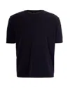 Herno Navy Blue Solid T-shirt In Navy Blue