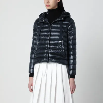Herno Navy Blue Ultralight Nylon Puffer Jacket In Black
