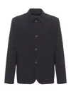 Herno Navy Blue Wool-blend Blazer In Black