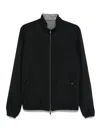 Herno Navy Blue Zip-up Jacket In Black