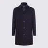 Herno Lapel Side Pockets Long Sleeves Coat In Blue