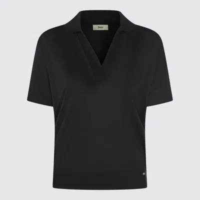 Herno Navy Polo Shirt In Black