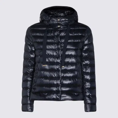 Herno Navy Puffer Down Jacket In Black