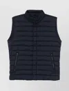 Herno Quilted Sleeveless Vest With High Collar In Blue