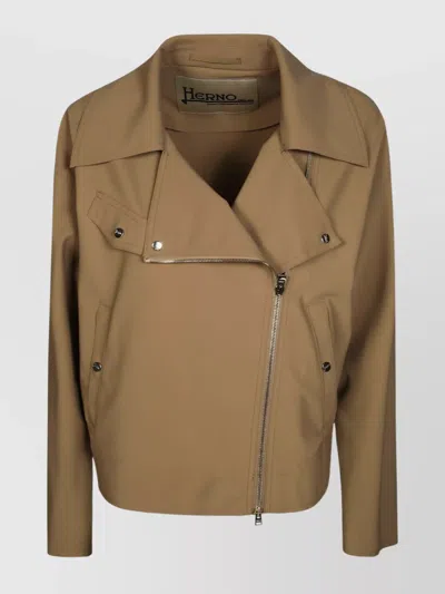 HERNO NEOPRENE JACKET FRONT POCKETS