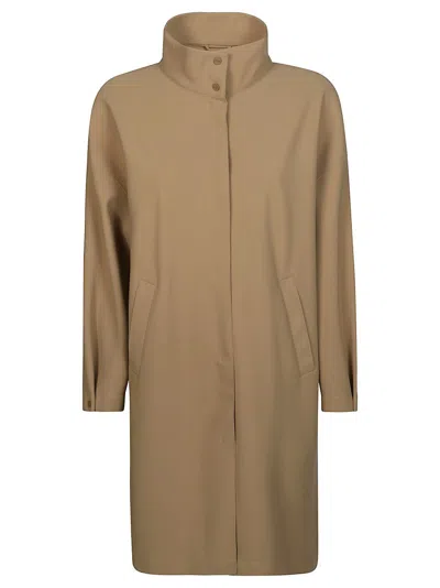 Herno Neoprene Overcoat In Brown