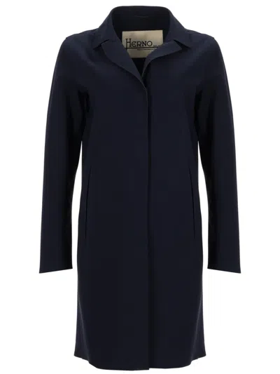 Herno Neutral First Act Straight Silhouette Coat In Black