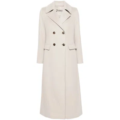 HERNO HERNO NEUTRALS COATS - DOUBLE BREASTED & PEACOATS WOMEN