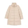 Herno Long Quilted Jacket High Collar In Neutral