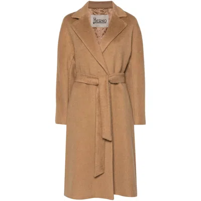 HERNO HERNO NEUTRALS COATS - SINGLE BREASTED COATS WOMEN