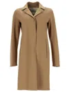 Herno First Act Coat Front Pockets Notch Lapel In Brown