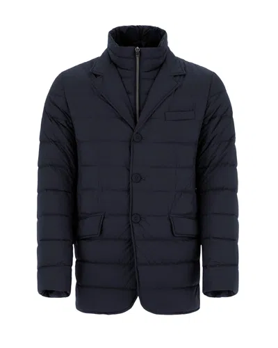 Herno New Blue Double Padded Down Jacket In Multi