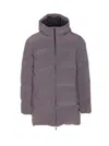 Herno Grey Down Jacket Zip Closure On The Front In Purple