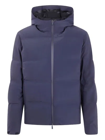 Herno New Impact Hooded Short Down Jacket Clothing In Blue