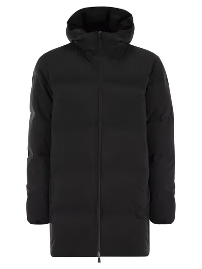 Herno New Impact Long Down Jacket With Hood In Multi