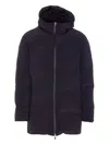 Herno New Impact Long Down Jacket With Hood In Blue