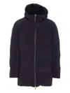 Herno New Impact Long Down Jacket With Hood In Blue
