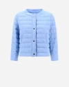 Herno Quilted Reversible Down Jacket In Light Blue