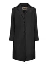 Herno Refined Black Duster Coat With Classic Collar In Black