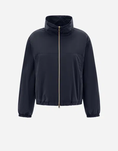 Herno New Techno Taffeta' Bomber Jacket In New Blue
