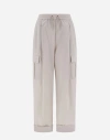 Herno New Techno Taffeta' カーゴパンツ In Grey Pearl