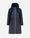 Herno New Techno Taffeta Long Parka In New Blue