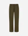 Herno New Techno Taffeta Trousers In Military Green