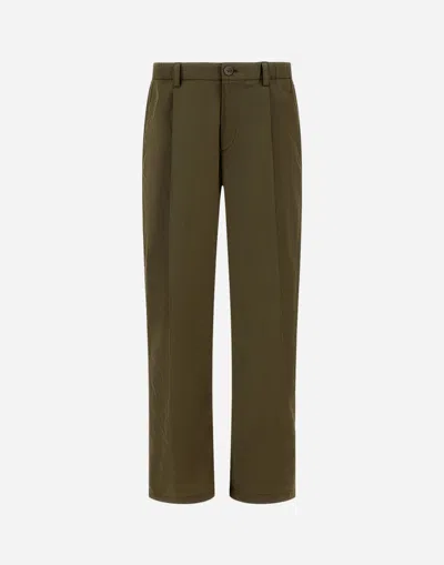 Herno New Techno Taffeta Trousers In Military Green