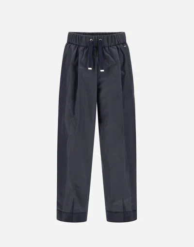 Herno New Techno Taffeta Trousers In New Blue