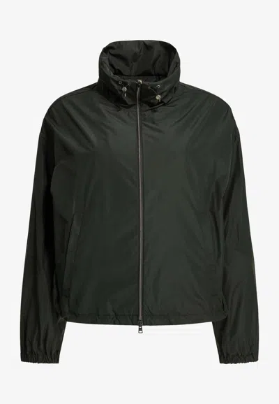 Herno New Techno Taffeta Water-repellent Raincoat In Green