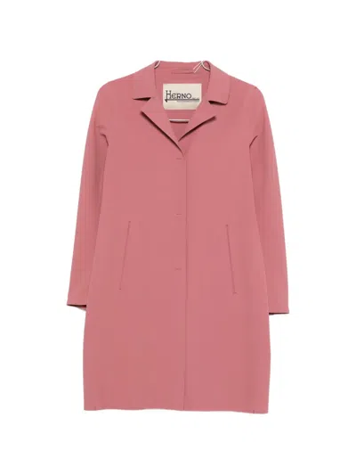 Herno Notched-lapel Coat In Pink