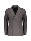 Herno Notch-lapel Double-breasted Blazer In Gray