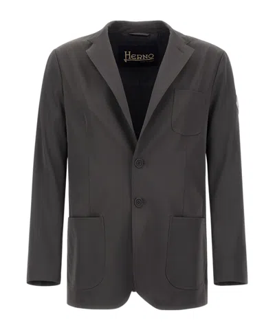 Herno Notch-lapel Patch-pocket Blazer In Black