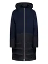 Herno Nuage Panelled Coat In Blue
