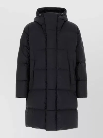 Herno Nylon Blend Hooded Down Jacket In Black