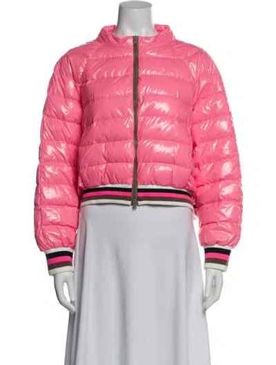 Pre-owned Herno Nylon Bomber Jacket In Pink